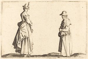 プロフィールの2人の女性、c。 1622年。 作： Jacques Callot