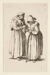 The Beggars (Les deux mendiantes) の 2 人の物乞いの女性 作： Jacques Callot