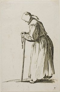 ロザリオを持った女乞食、『乞食たち』のプレート 7 作： Jacques Callot
