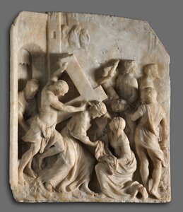 聖シモンとヴェロニカと共に十字架を運ぶキリスト、c. 1545年。 作： Jacques Dubroeucq