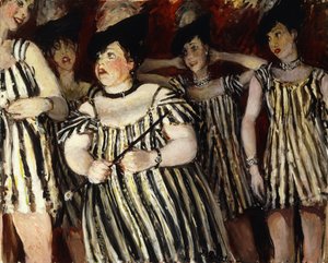 エルザマクスウェルさんのパーティーで、右の女性の皮を見せて、 作： Jacques Emile Blanche