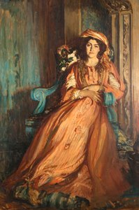 メイベル・ドッジ・ルハン（Mabel Dodge Luhan）1879-1962の肖像（フィレンツェ近郊のヴィラ・クーロニアにて、1911年）。 作： Jacques Emile Blanche
