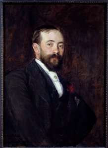 スペイン人画家ドン・ラファエル・デ・オチョア・イ・マドラゾの肖像（1858年） ジャック・エミール（Jacques-Emile）・ブランシュ（1861-1942年）の絵画 1890年 日0,55x0,77 m ルーアン、Musee des Beaux Arts 作： Jacques Emile Blanche