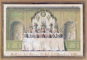1745年パリのオテルドヴィルでのボールビュッフェ