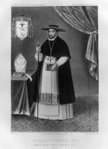 1852年、クスコの初代司教、ヴァンサントデヴァルヴェルデ。 作： Jacques Francois Gauderique Llanta