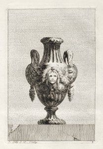 花瓶の組：プレート8、1746。 作： Jacques Francois Joseph Saly