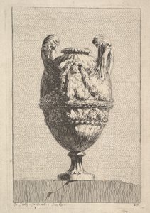 男性のサイレンが花輪を持っている花瓶、花瓶、1746年。 作： Jacques Francois Joseph Saly