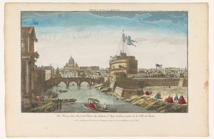 サンタンジェロ城とローマのテヴェレ川に架かるエンジェル ブリッジの眺め Chateau S Ange á Rome (オブジェクトのタイトル)