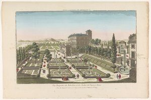 バチカン市国のジャルディーニ バチカーニのビュー Le Belvedere du Vatican a Rome (オブジェクトのタイトル) 作： Jacques Gabriel Huquier