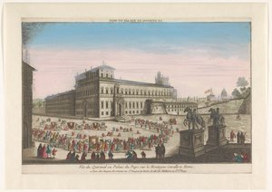 ローマのクイリナーレ宮殿の眺め Le Quirinal または palais du pape (オブジェクトのタイトル) 作： Jacques Gabriel Huquier