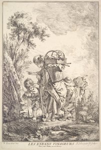 トラベリング・チルドレン、18世紀半ばから後半。 作： Jacques Gabriel Huquier