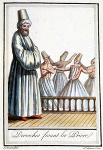 祈りを捧げるダービッシュ（Dervishes tourneurs）-グラッセ・サン・ソーヴル編『航海百科』（1796年、パリ）より 作： Jacques Grasset de Saint Sauveur