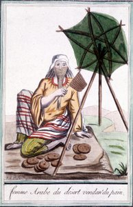 パンを売る砂漠のアラビア人女性 - グラッセ・サン・ソーヴル編「旅の百科事典」（1796年）より 作： Jacques Grasset de Saint Sauveur