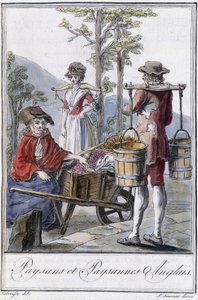 イギリスの農民と小作人-グラッセ・サン・ソーヴル編『旅の百科事典』（1796年）より 作： Jacques Grasset de Saint Sauveur