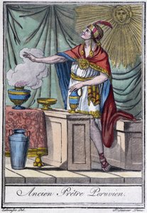ペルーの元神官（インカ）-J.グラッセ・サン・ソーヴル著「旅の百科事典」（パリ）にて 作： Jacques Grasset de Saint Sauveur
