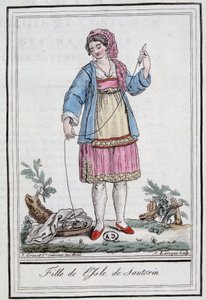 サントリーニ島の少女 作： Jacques Grasset de Saint Sauveur