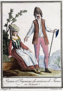 フィウメ（クロアチア）の農夫と農民-グラッセ・サン・ソーヴル編『旅の百科事典』1796年（彫刻）所収 作： Jacques Grasset de Saint Sauveur