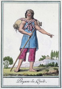 キト（エクアドル）の農民-グラッセ・サン・ソーヴル編『旅の百科事典』（1796年）より