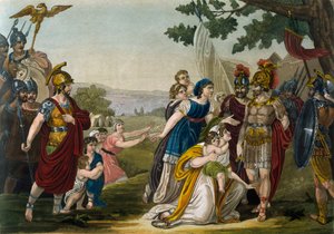 ジャック・グラッセ・ド・サン・ソーヴル（1757-1810）の「サビニの女の強姦」、「古代ローマ」のエングレーヴィング、またはローマ人、その軍事、習慣、宗教、公共の生活に関するすべてのものを歴史的、絵画的に説明したもの。 作： Jacques Grasset de Saint Sauveur