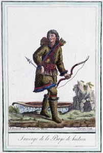 ハドソン湾（カナダ）のインディアン - グラッセ・サン・ソーヴル編『航海百科事典』（1796年）所収 作： Jacques Grasset de Saint Sauveur