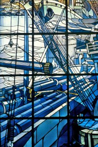 ナンシー（54部）、アール・ヌーヴォー、ジャック・グルーバー（1870-1936）によるステンドグラスの窓、ポン・ア・ムソンの席、av.de la liberation