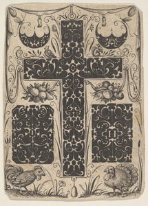 鳥と小さなモチーフのラテン十字架 1614-19年頃 作： Jacques Hurtu