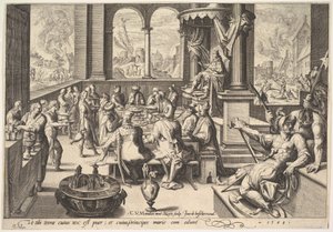 幼稚な王の政府の寓意、1588年。 作： Jacques II de Gheyn