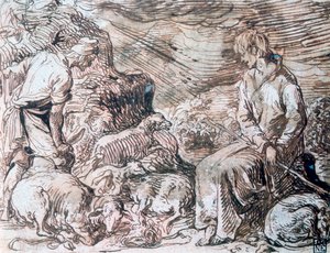 ヒポクラテスとデモクリトス、c1584-1629 作： Jacques II de Gheyn