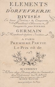 50枚の葉の2つの部分に分割されたオルフェヴルリの要素、1748年 作： Jacques Jean Pasquier