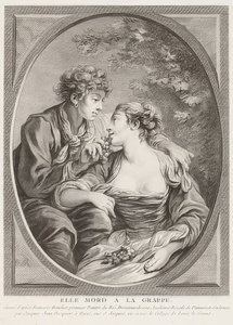 Elle mordàla grappe（彼女はブドウで死ぬ）。 1768 作： Jacques Jean Pasquier