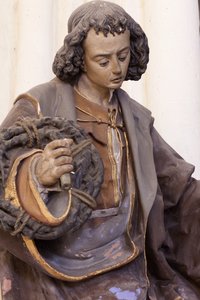 聖ヨハネ福音伝道者（漆喰塗装） 作： Jacques Jubert
