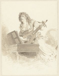ギターを弾く女性 ギターを持つ女性 作： Jacques Kuyper