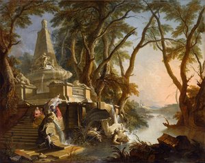 想像上の風景: 川 作： Jacques Lajoue de