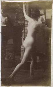 ジャック・ド・ラランのアトリエで後ろから見た裸の女性モデルの習作 作： Jacques Lalaing (attributed to)