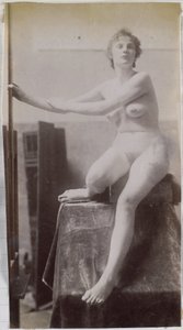 ジャック・ド・ラランのアトリエで正面から見た女性の裸体モデルの習作、ヘントの墓地にある葬儀記念碑フェルナン・スクライブの予備習作