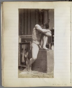 ジャック・ド・ラランのアトリエで着席した裸の男性モデルの習作 作： Jacques Lalaing (attributed to)