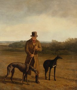 1825年頃のグレイハウンド2匹のロードリバーの肖像 作： Jacques Laurent Agasse