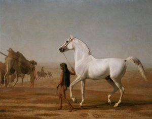 砂漠を進むウェルズリー・グレイ・アラビアン号 作： Jacques Laurent Agasse