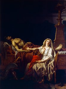 ジャック・ルイ・ダヴィッド（1748-1825）による、ヘクトールの遺体を悼むアンドロマケ 作： Jacques Louis (studio of) David