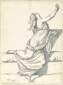 取り乱し頭をもたげた女 作： Jacques Louis David