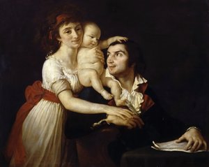 カミーユデスムーランと妻のルシールと子供