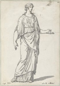 伸ばした腕を持つ女性の古典的な彫刻 作： Jacques Louis David