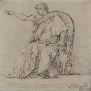 ドレープド・フィギュア 18世紀後半 紙に鉛筆 作： Jacques Louis David