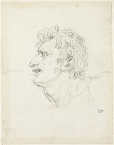 男の頭、左横顔 作： Jacques Louis David