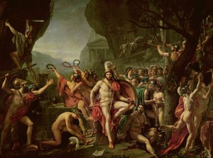 テルモピュライのレオニダス、紀元前480年 作： Jacques Louis David