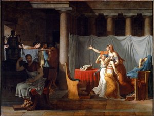ブルータスに息子たちの遺体を運ぶリクターたち - 油彩・キャンバス 作： Jacques Louis David