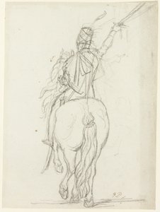 後ろから見た騎馬警官 作： Jacques Louis David