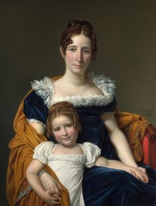 伯爵夫人ビラン11世と娘の肖像。 1816 作： Jacques Louis David