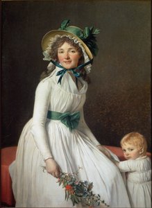 セリジア夫人とその息子エミールの肖像 - 油彩・キャンバス 作： Jacques Louis David