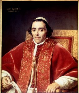 ダヴィッドによるピウス7世（1742-1823）の肖像。1805.ヴェルサイユ宮殿美術館 作： Jacques Louis David